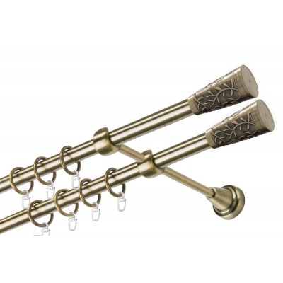 Garnýž kovová dvouřadá 16mm Sevilla double mosaz