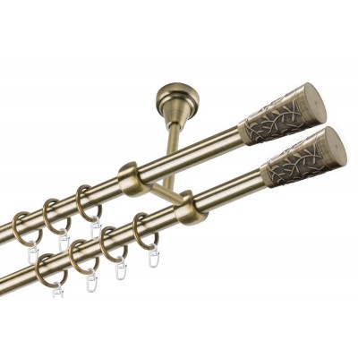 Garnýž kovová dvouřadá 16mm Sevilla double mosaz