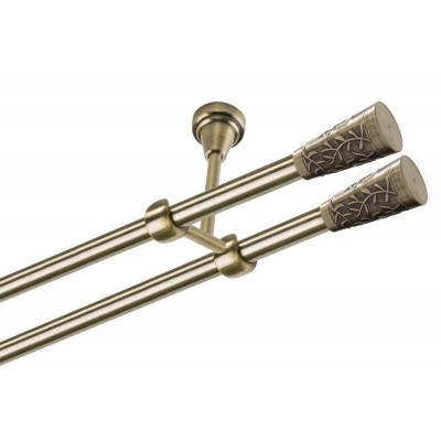 Garnýž kovová dvouřadá 16mm Sevilla double mosaz