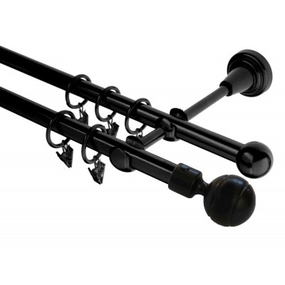 Garnýž kovová dvouřadá 16mm Paola černá