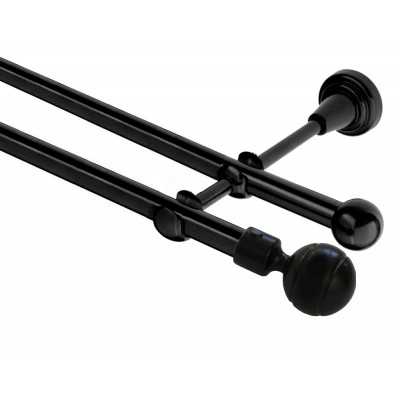 Garnýž kovová dvouřadá 16mm Paola černá