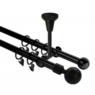 Garnýž kovová dvouřadá 16mm Paola černá