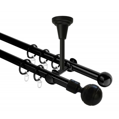 Garnýž kovová dvouřadá 16mm Paola černá