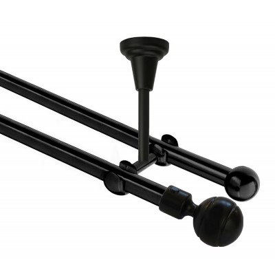 Garnýž kovová dvouřadá 16mm Paola černá