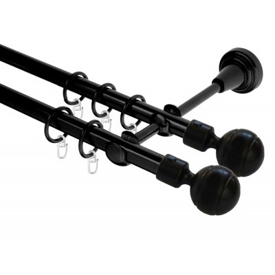 Garnýž kovová dvouřadá 16mm Paola Double černá