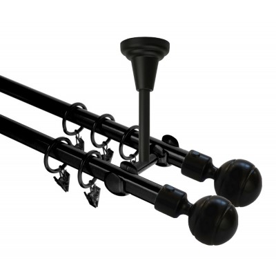 Garnýž kovová dvouřadá 16mm Paola Double černá