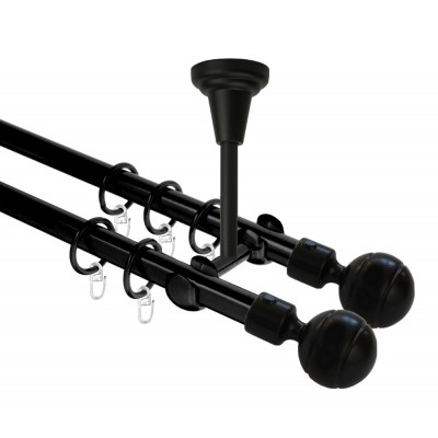 Garnýž kovová dvouřadá 16mm Paola Double černá