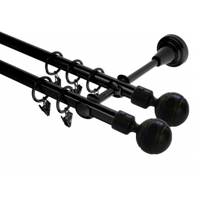 Garnýž kovová dvouřadá 16mm Paola Double černá