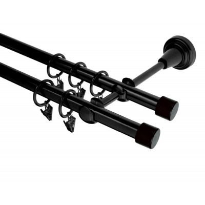 Garnýž kovová dvouřadá 19mm Pullo černá