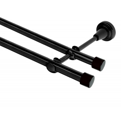 Garnýž kovová dvouřadá 19mm Pullo černá