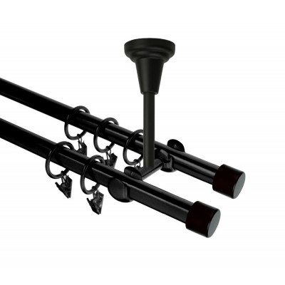 Garnýž kovová dvouřadá 19mm Pullo černá