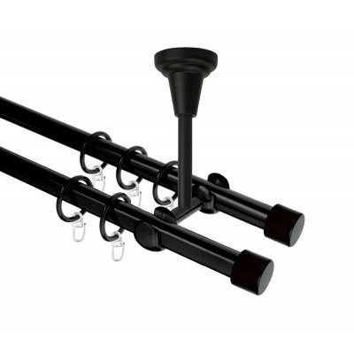 Garnýž kovová dvouřadá 19mm Pullo černá