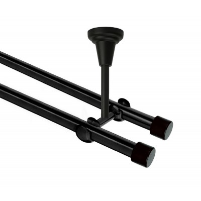 Garnýž kovová dvouřadá 19mm Pullo černá