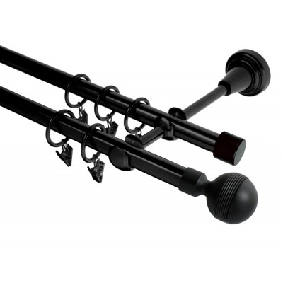 Garnýž kovová dvouřadá 19mm Gabi černá