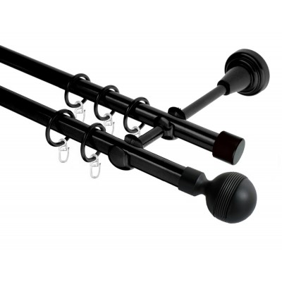 Garnýž kovová dvouřadá 19mm Gabi černá