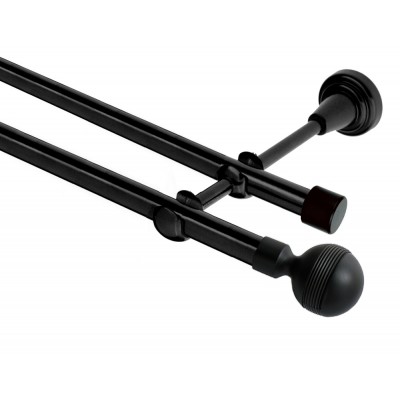 Garnýž kovová dvouřadá 19mm Gabi černá