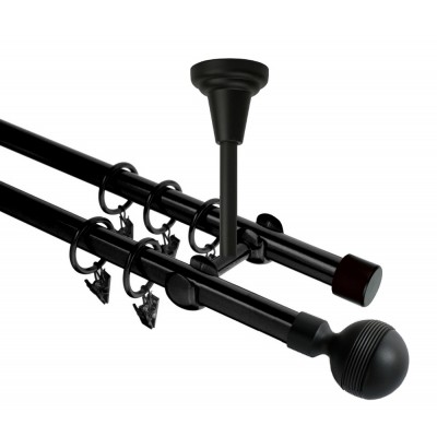 Garnýž kovová dvouřadá 19mm Gabi černá