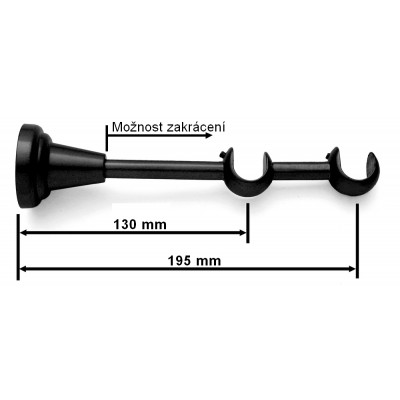 Garnýž kovová dvouřadá 19mm Gabi černá