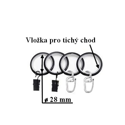 Garnýž kovová dvouřadá 19mm Gabi černá