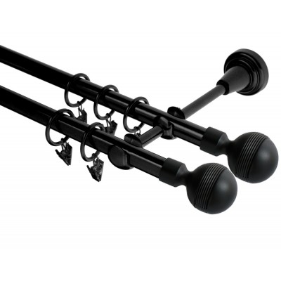 Garnýž kovová dvouřadá 19mm Gabi double černá