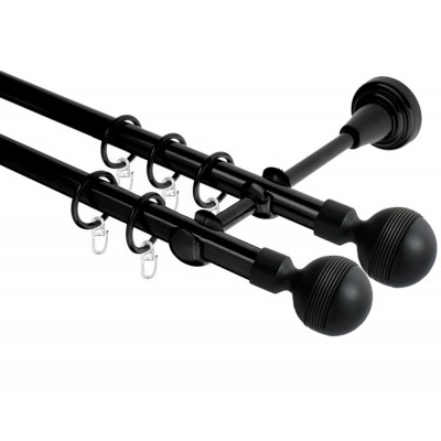 Garnýž kovová dvouřadá 19mm Gabi double černá