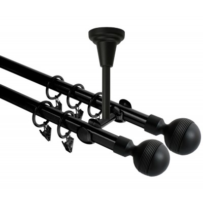 Garnýž kovová dvouřadá 19mm Gabi double černá