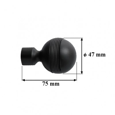 Garnýž kovová dvouřadá 19mm Gabi double černá