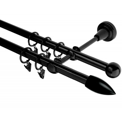 Garnýž kovová dvouřadá 16mm Špice černá