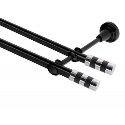 Garnýž kovová dvouřadá 19mm Sigma double černá