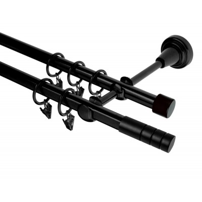 Garnýž kovová dvouřadá 19mm Techno černá