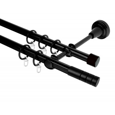 Garnýž kovová dvouřadá 19mm Techno černá