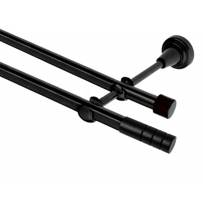 Garnýž kovová dvouřadá 19mm Techno černá