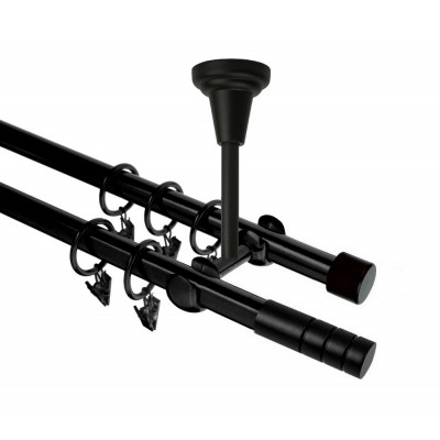 Garnýž kovová dvouřadá 19mm Techno černá