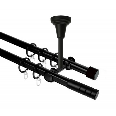 Garnýž kovová dvouřadá 19mm Techno černá