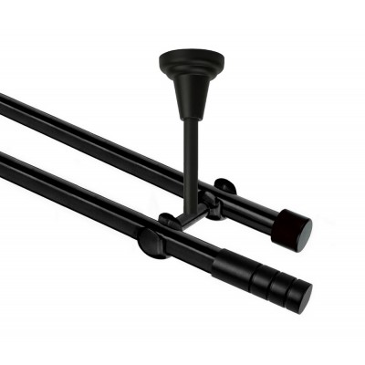 Garnýž kovová dvouřadá 19mm Techno černá