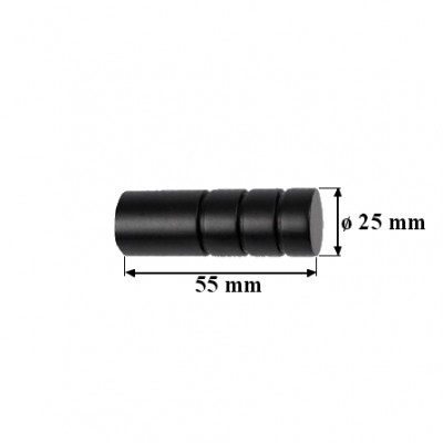 Garnýž kovová dvouřadá 19mm Techno černá