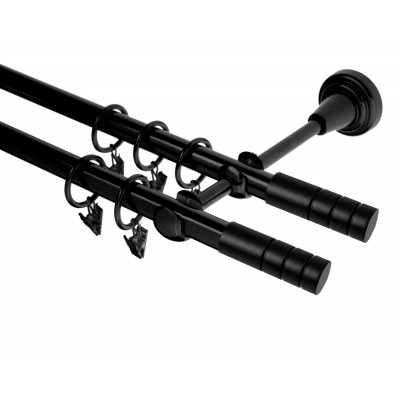 Garnýž kovová dvouřadá 19mm Techno double černá