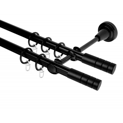 Garnýž kovová dvouřadá 19mm Techno double černá