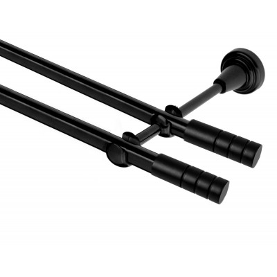 Garnýž kovová dvouřadá 19mm Techno double černá