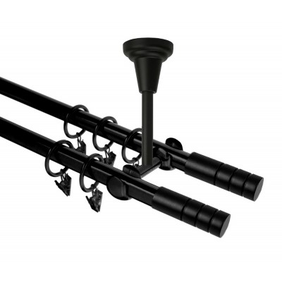 Garnýž kovová dvouřadá 19mm Techno double černá