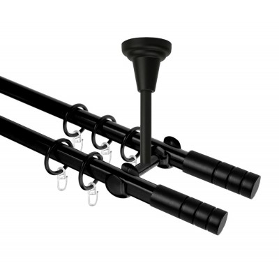 Garnýž kovová dvouřadá 19mm Techno double černá