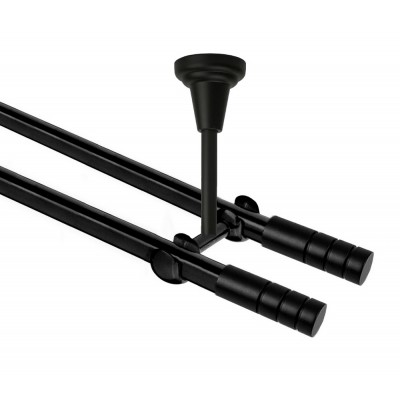 Garnýž kovová dvouřadá 19mm Techno double černá