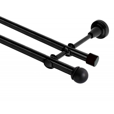 Garnýž kovová dvouřadá 19mm Todi černá