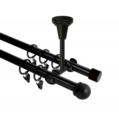 Garnýž kovová dvouřadá 19mm Todi černá