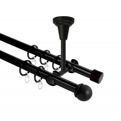 Garnýž kovová dvouřadá 19mm Todi černá