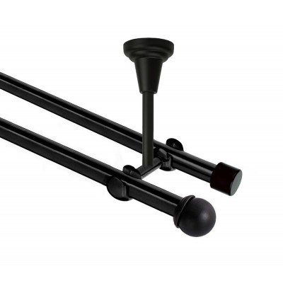 Garnýž kovová dvouřadá 19mm Todi černá