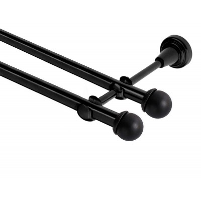 Garnýž kovová dvouřadá 19mm Todi double černá