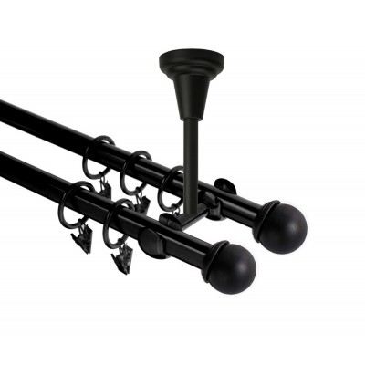 Garnýž kovová dvouřadá 19mm Todi double černá