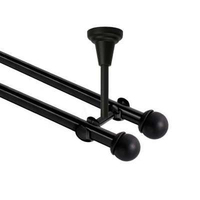 Garnýž kovová dvouřadá 19mm Todi double černá