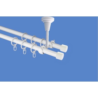 Garnýž kovová dvouřadá 19mm Pullo bílá